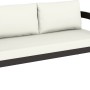 Sorreno Lounge-Bank: 2-Sitzer Gartenbank aus Aluminium in Anthrazit mit weißen Kissen.
