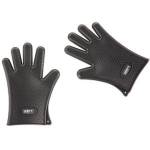 Weber Silikon-Grillhandschuhe, hitzebeständig und wiederverwendbar, für sicheres Grillen.