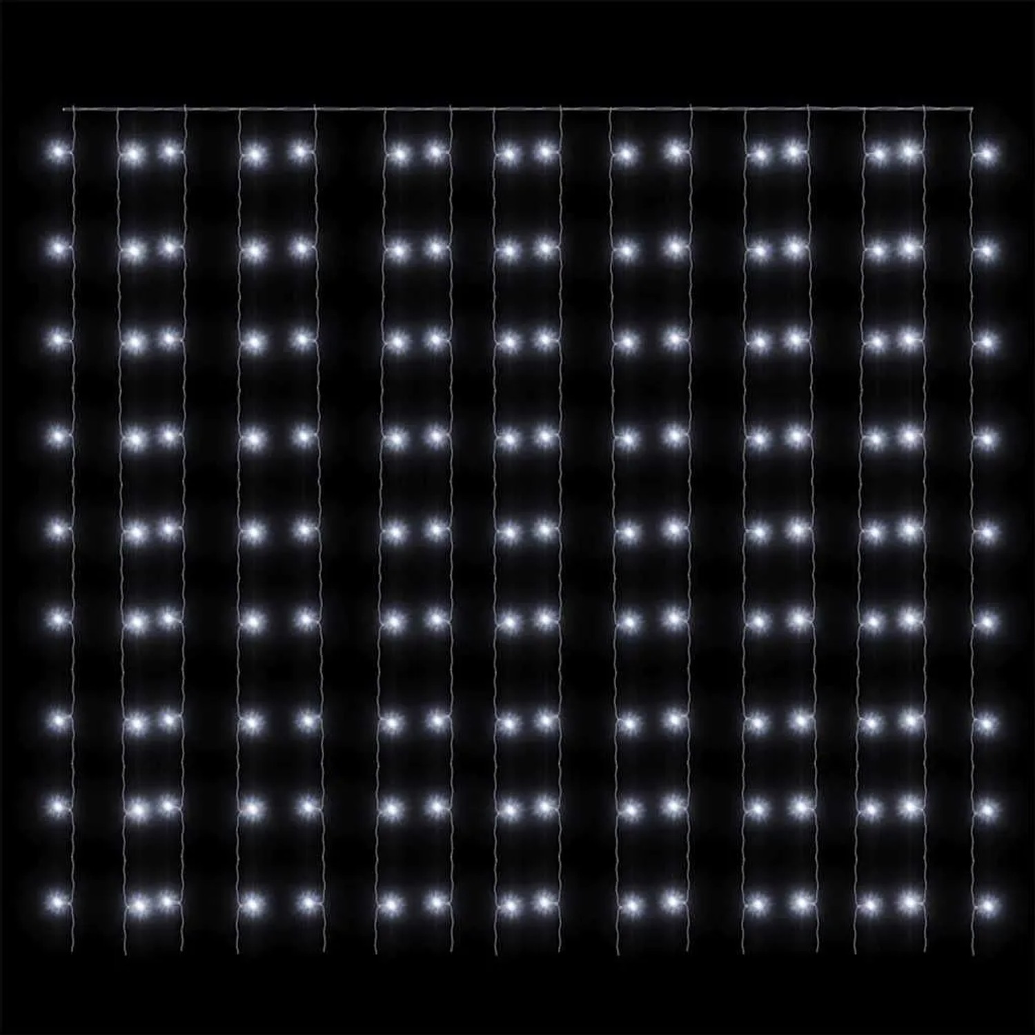 vidaXL LED-Lichtervorhang 3x3m mit 300 kaltweißen LEDs für Weihnachtsdekoration und Partys.