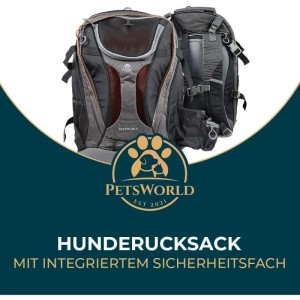 Petsworld Hunderucksack, grau/schwarz, für kleine Hunde bis 10kg, ideal für Flugreisen.