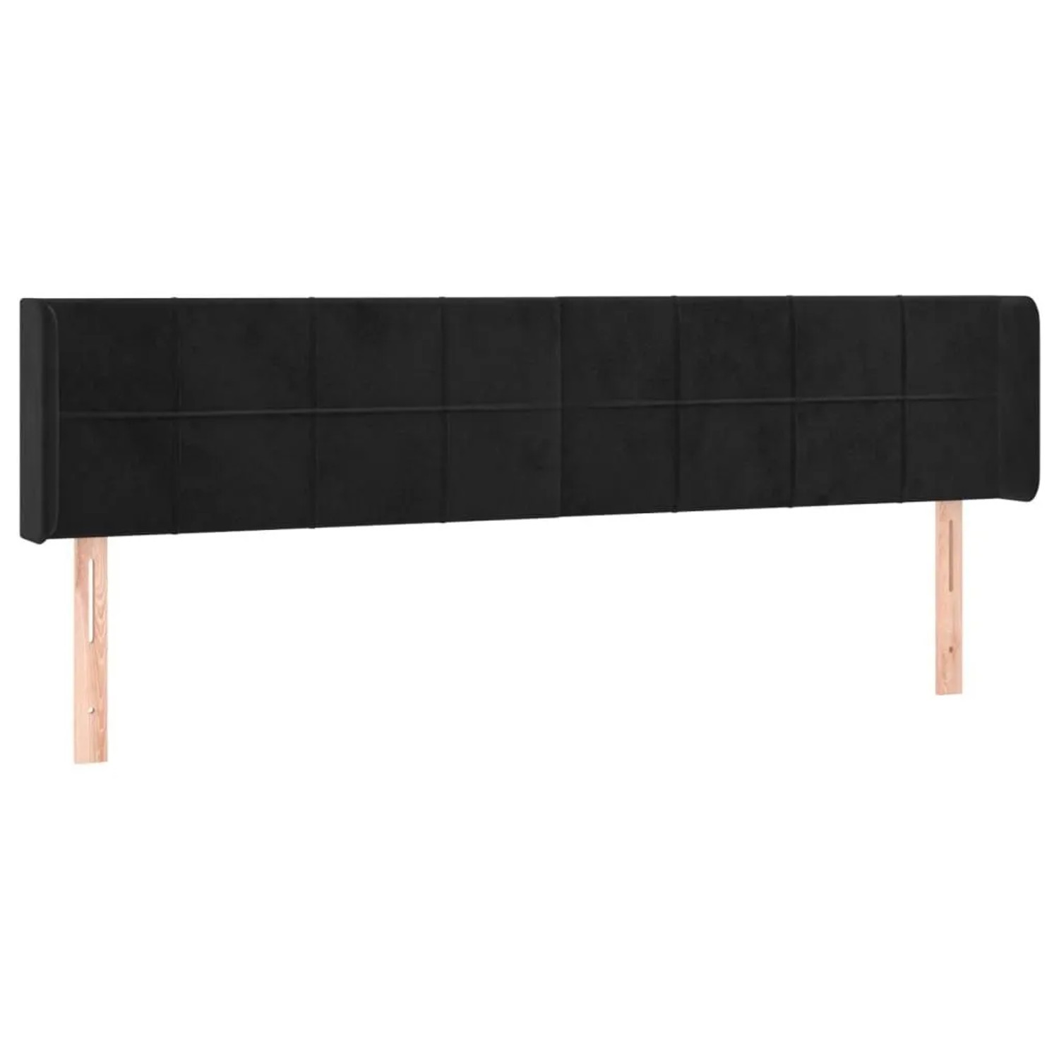 vidaXL Kopfteil mit Ohren Schwarz 163x16x78/88 cm Samt 3118824