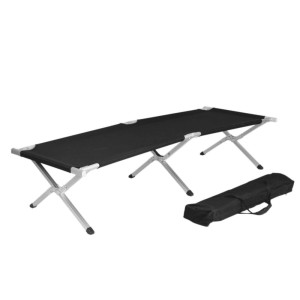 Lex Klappbares Feldbett Campingbett Festivalbett Outdoorbett Liege Gästebett 190 cm Schwarz
