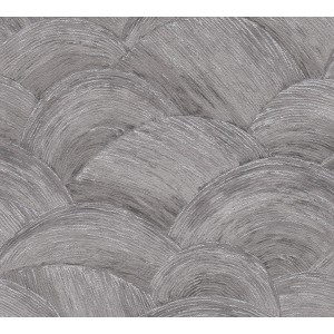 AS-Creation Vliestapete mit abstraktem, grau-silbernem Muster und Glanz-Effekt.