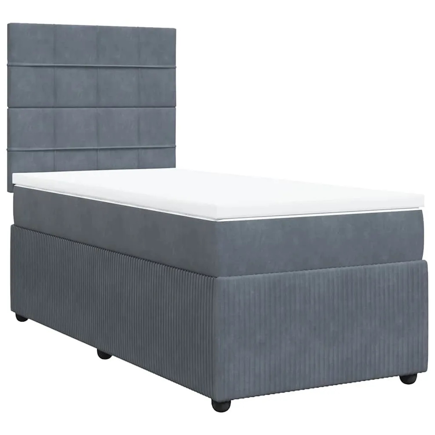 vidaXL Boxspringbett mit Matratze Dunkelgrau 80x200 cm Samt 3294491 günstig online kaufen