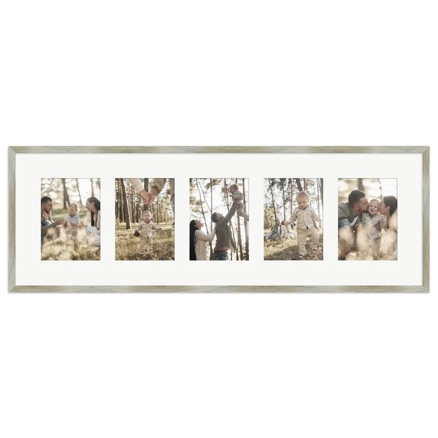 WANDStyle Galerierahmen G950 in Gold 30 x 90 cm für 5 Bilder im Format 13 x 18 cm