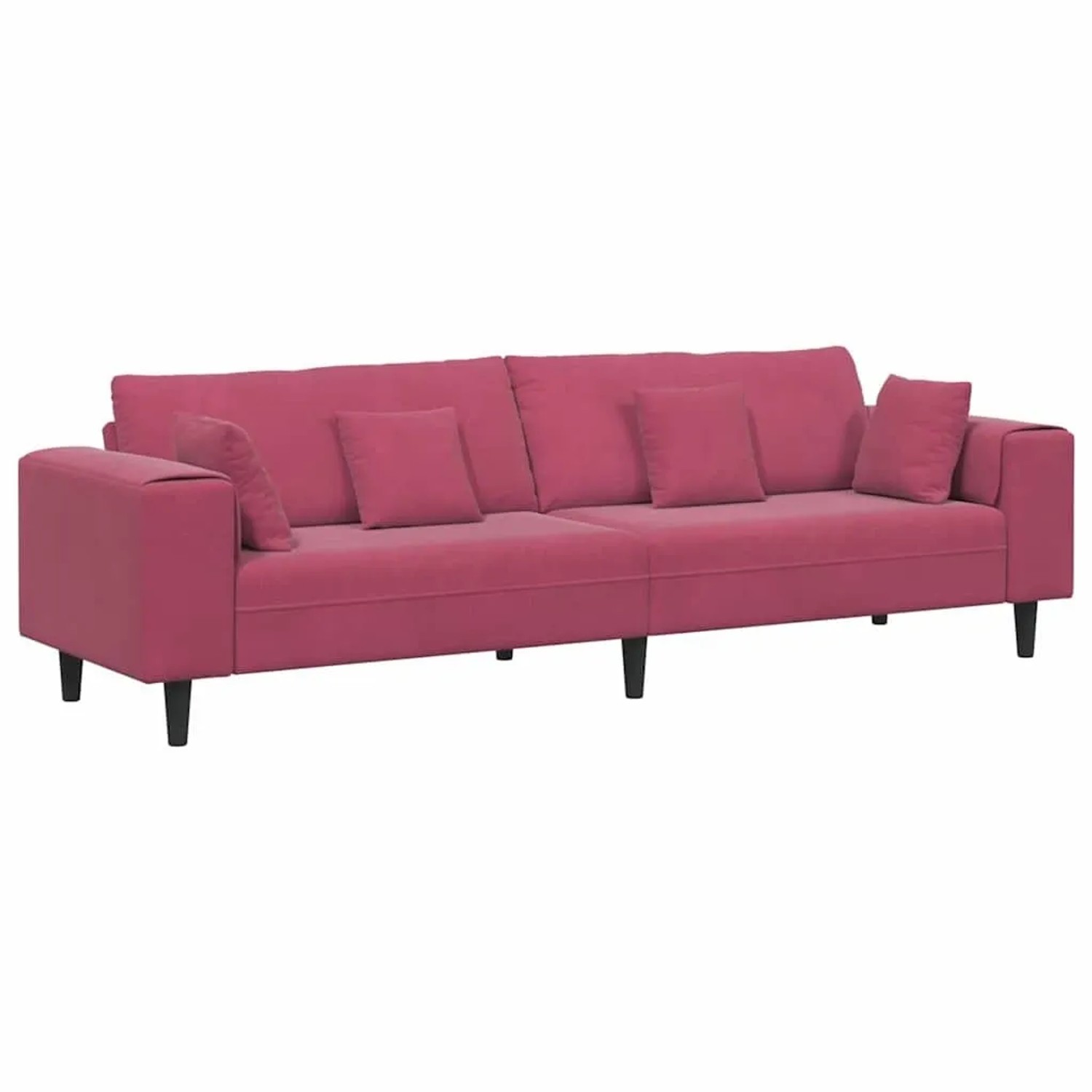 vidaXL Sofa mit Kissen Weinrot 250 x 77 x 76 cm Samt 3335157