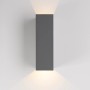 Graue LED-Außenwandleuchte Block von Paul Neuhaus, Lichtaustritt nach oben und unten.