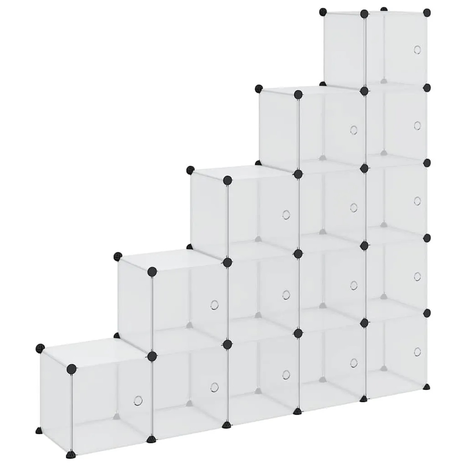 vidaXL Aufbewahrungswürfel-Organizer mit 15 Würfeln und Türen Transparent PP 340553