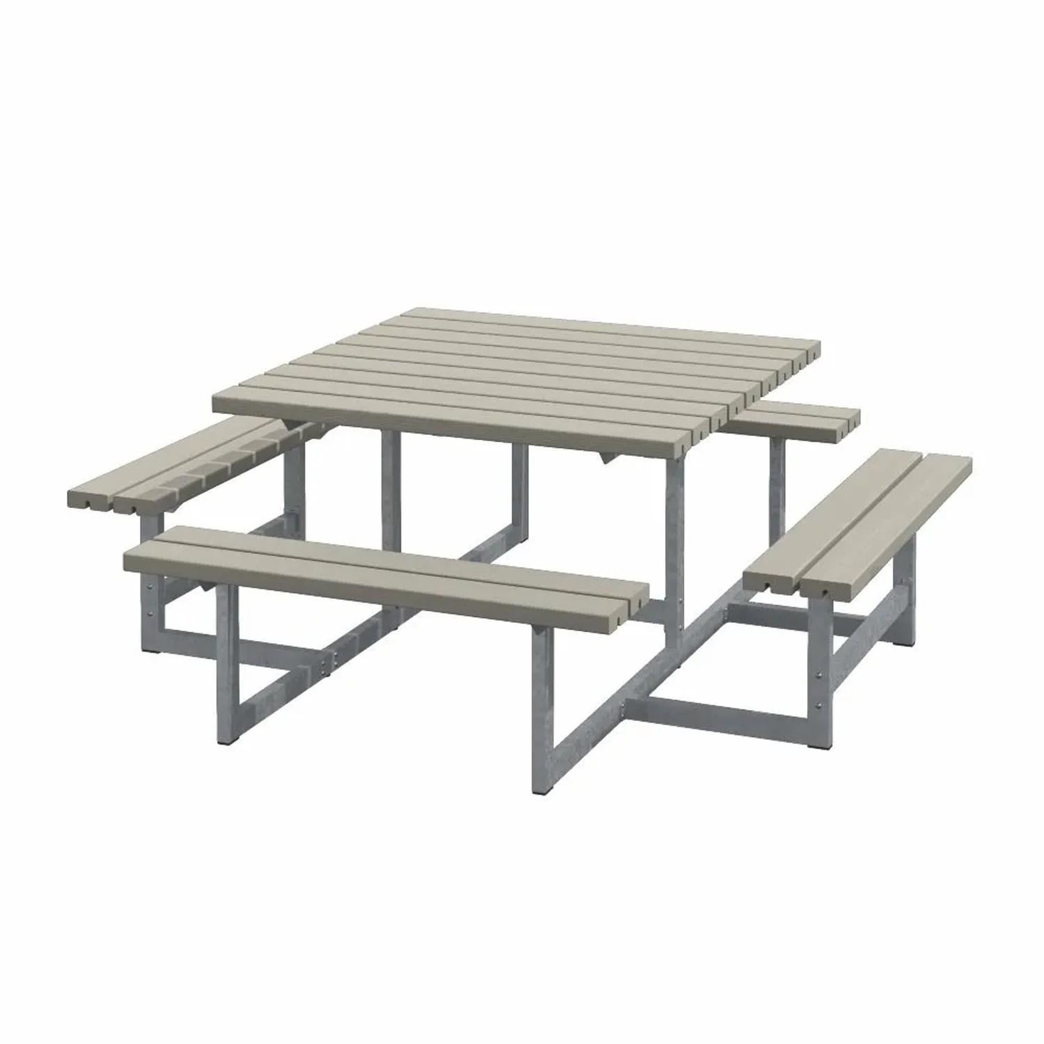 PLUS Gartenmöbel Sitzgruppe 200 cm Klappbar Graubraun Picknick Holz
