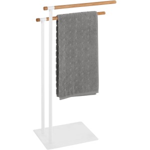 Wenko Handtuch- und Kleiderständer Macao mit Handtuch, Holz/Stahl, freistehend.