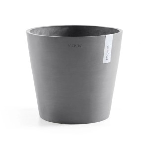 Ecopots Amsterdam Pflanztopf, grau, 30x26 cm, mit Wasserreservoir für Innen- und Außenbereich.
