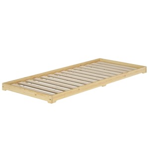 Erst-Holz Extra Niedriges Futonbett Bettrahmen 100 x 200 cm Kiefer Massivholz Modell 47 Rollrost inkl.