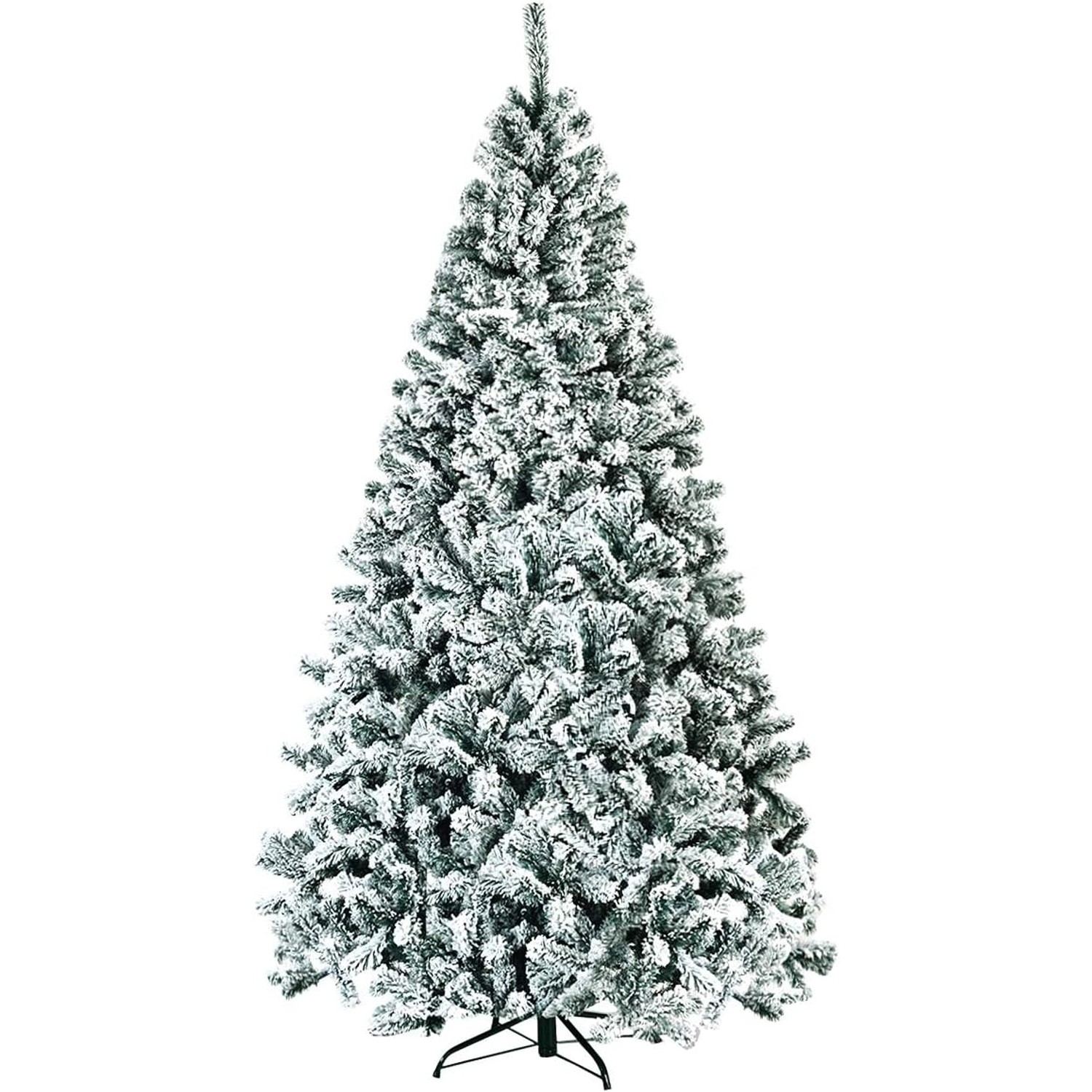 Costway Künstlicher Weihnachtsbaum 225cm mit Schnee & Metallständer