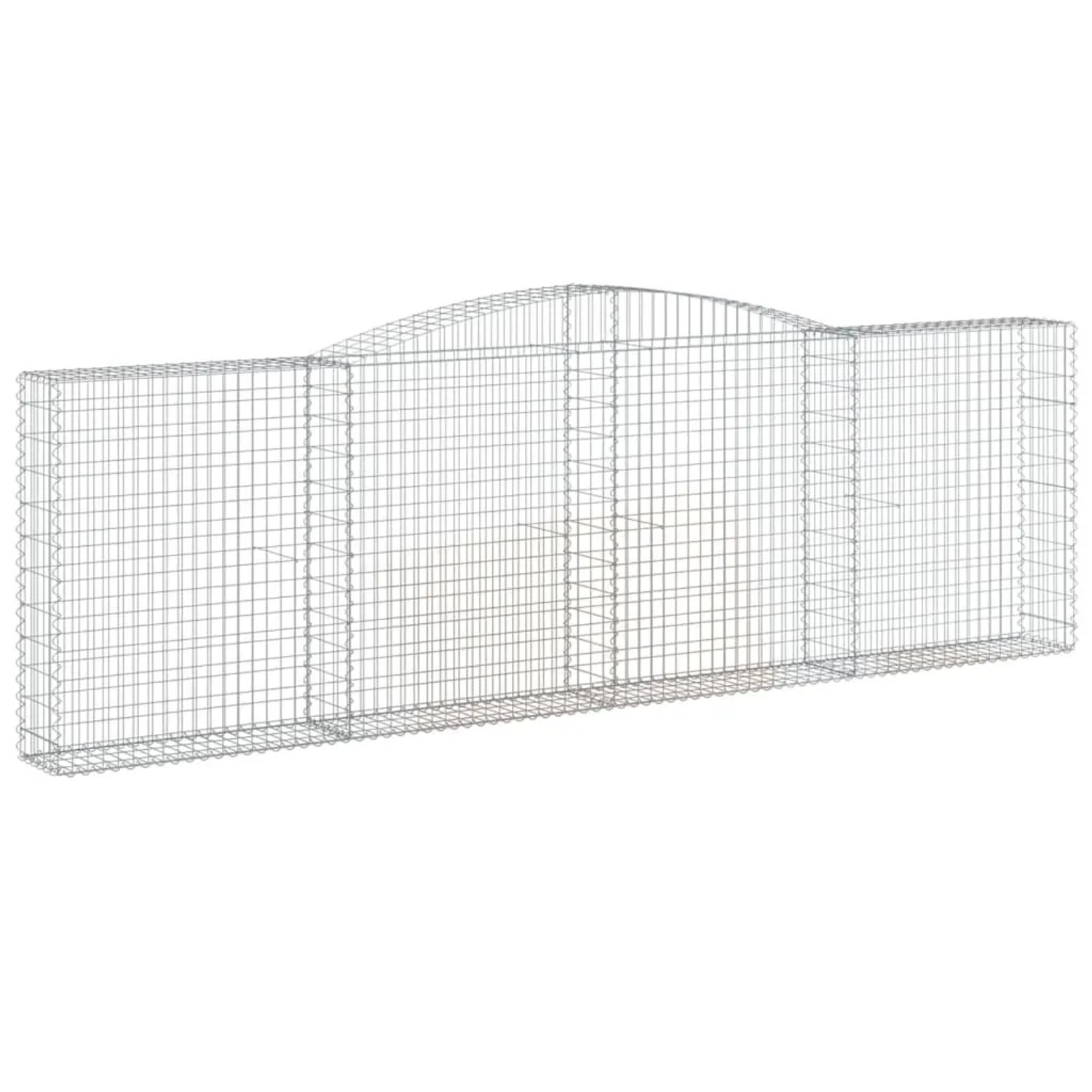 vidaXL Gabionen mit Hochbogen 7 Stk 400x30x120/140cm Verzinktes Eisen 3146884
