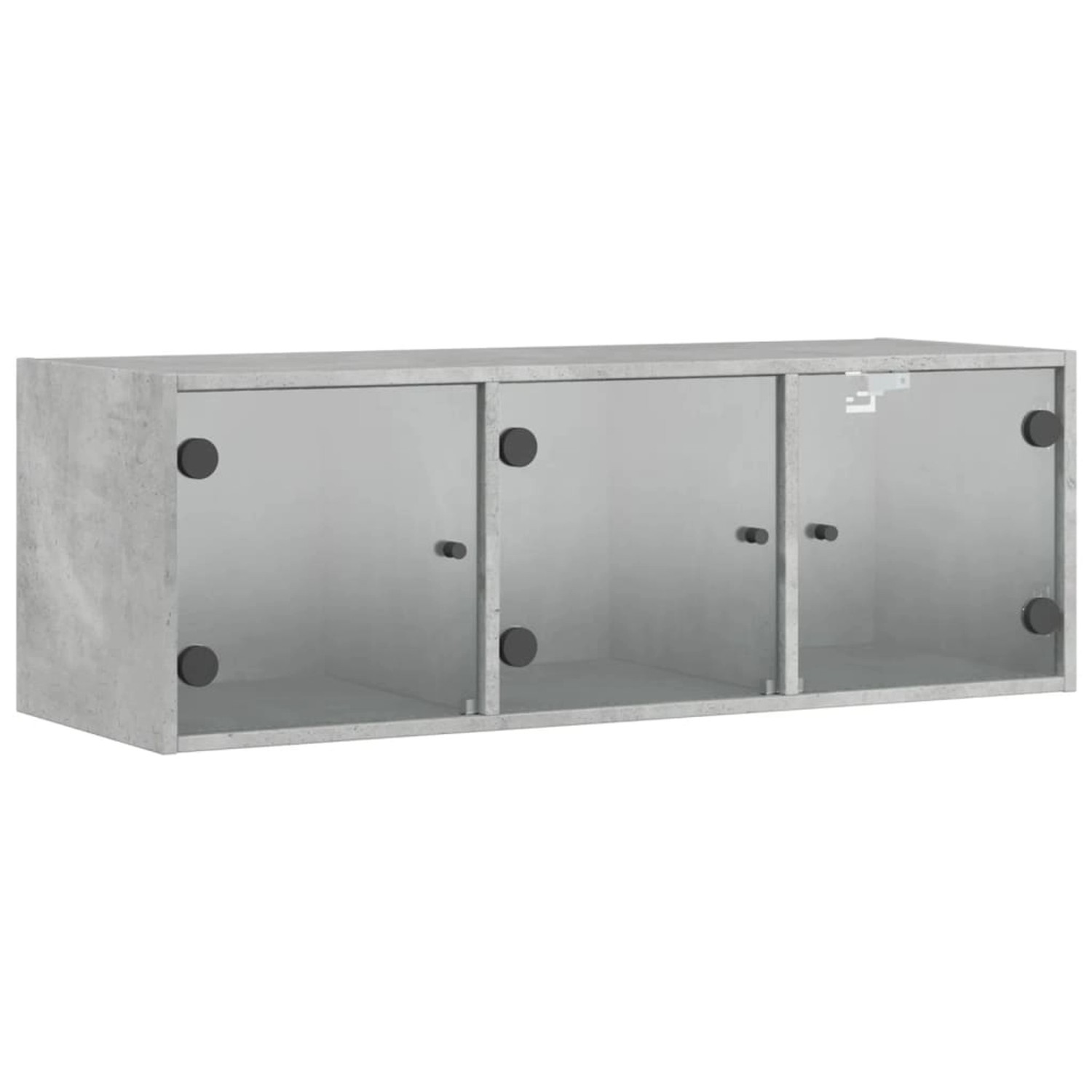 vidaXL Wandschrank mit Glastüren Betongrau 102x37x35 cm günstig online kaufen