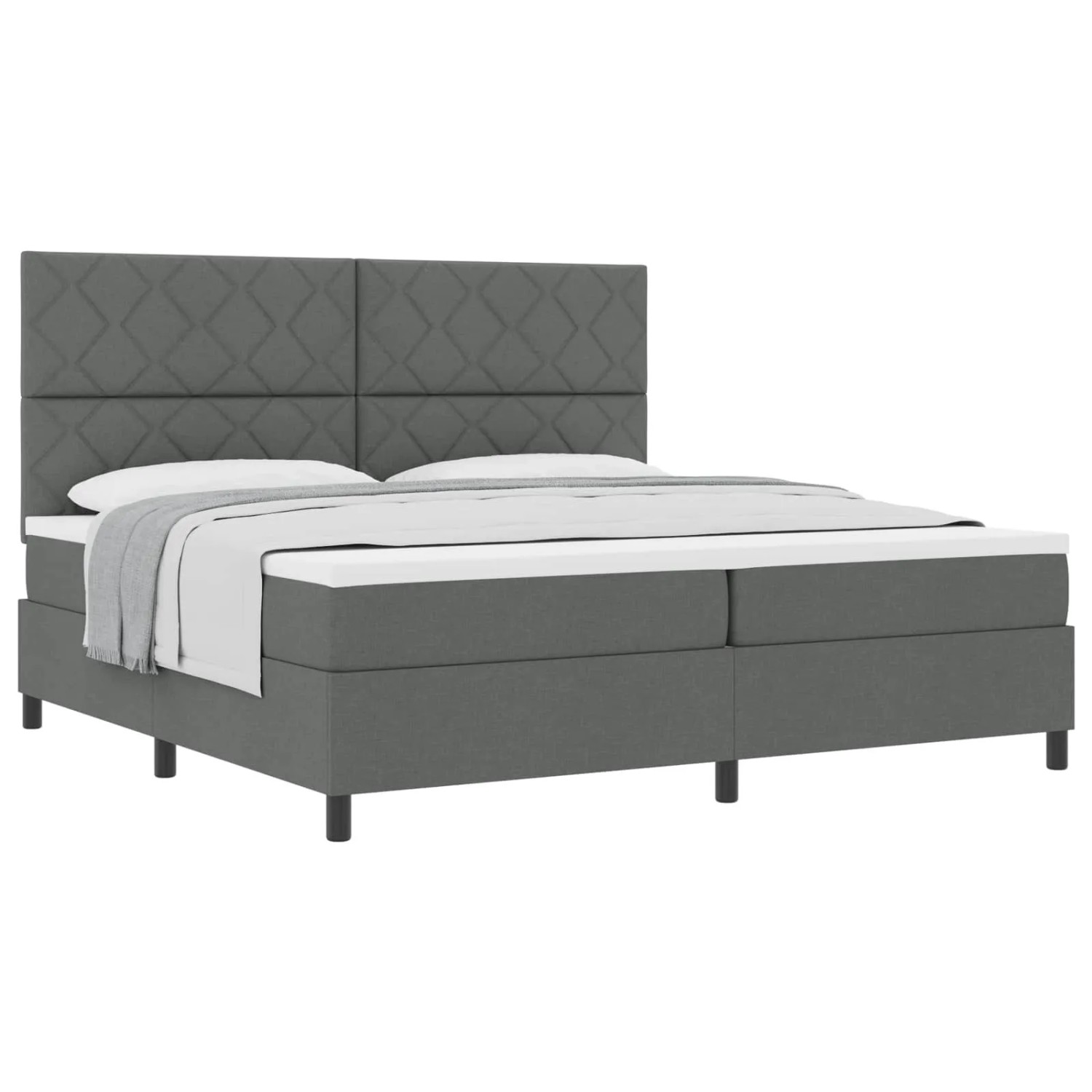 vidaXL Boxspringbett mit Matratze Dunkelgrau 200 x 200 cm Stoff 3339491