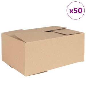 vidaXL Faltbox mit Speicher 50 Stk Natur 35 x 24 x 15 cm Karton 4106569