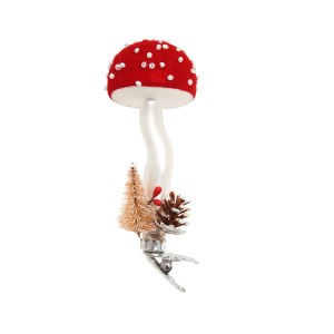 Roter Fliegenpilz Baumschmuck (10cm) von Krebs Glas Lauscha mit Clip.