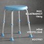 Floordirekt Duschhocker Pedro, blau, höhenverstellbar, drehbar, rostfrei, rutschfest, bis 136 kg.
