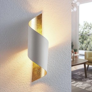 Lindby Wandleuchte Wandlampe Innen Vanni 9624316 Modern in Weiß aus Metall 1-flammig E27 Schlafzimmerleuchte