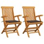 vidaXL Gartenstühle mit Taupe Kissen 2 Stk Massivholz Teak 3062495