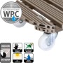 Wagner WPC Pflanzenroller, taupe, Ø 38,5 cm, mit Rollen für Innen- und Außenbereich.