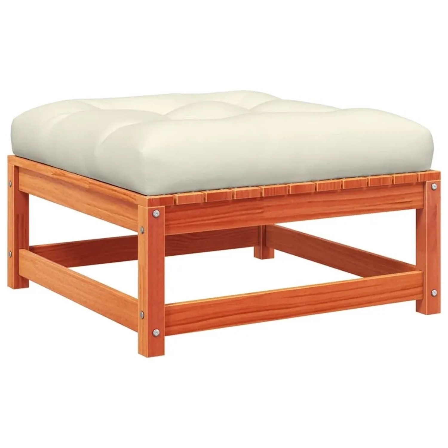 vidaXL Gartenhocker mit Kissen Wachsbraun Massivholz Kiefer 838098