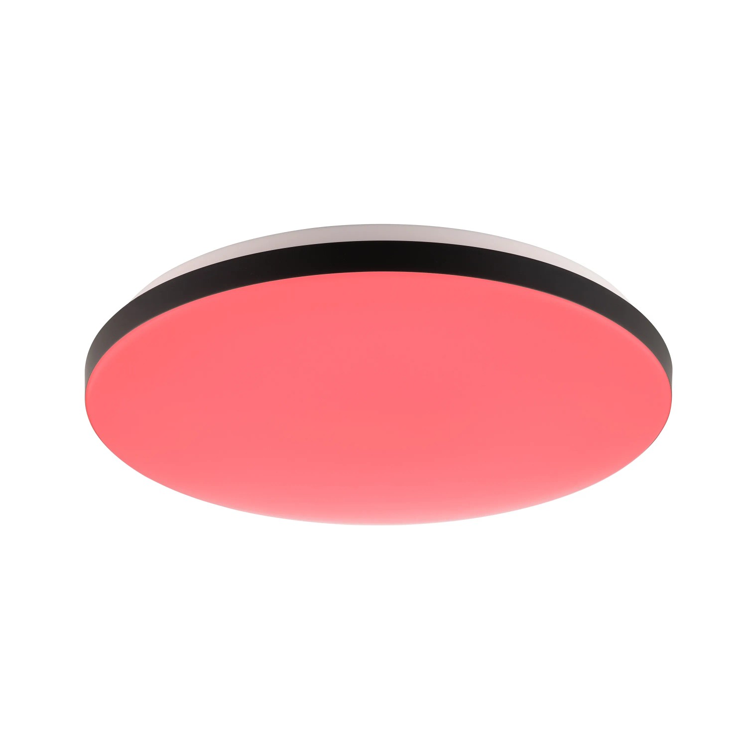 Smarte LED-Deckenleuchte Livio mit RGB-Funktion, weiß-schwarz, Ø 38,5 cm.