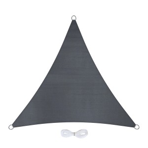 Graues Jardinion Sonnensegel Dreieck 3,6m mit Seil für Garten, Balkon oder Terrasse.