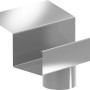 Ablaufstutzen aus Aluminium Natur für SDF Kastenrinne, Detailansicht.