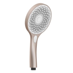 Schütte Handbrause Capri, rosé matt/weiß, mit Antikalk-Noppen und verschiedenen Strahlarten.