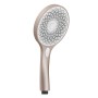 Schütte Handbrause Capri, rosé matt/weiß, mit Antikalk-Noppen und verschiedenen Strahlarten.