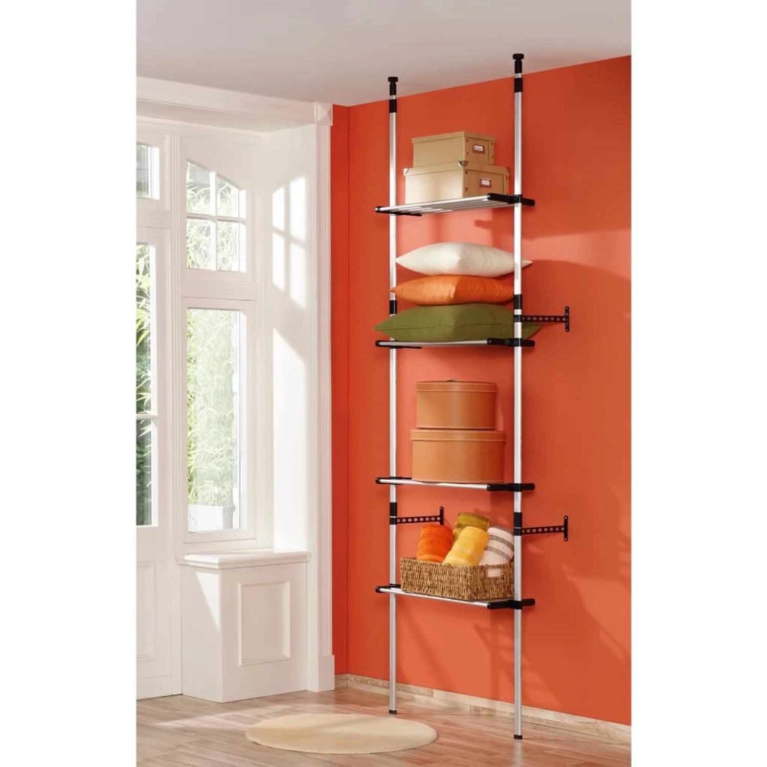vidaXL Teleskop-Garderobe mit Regalen Aluminium 321106_4