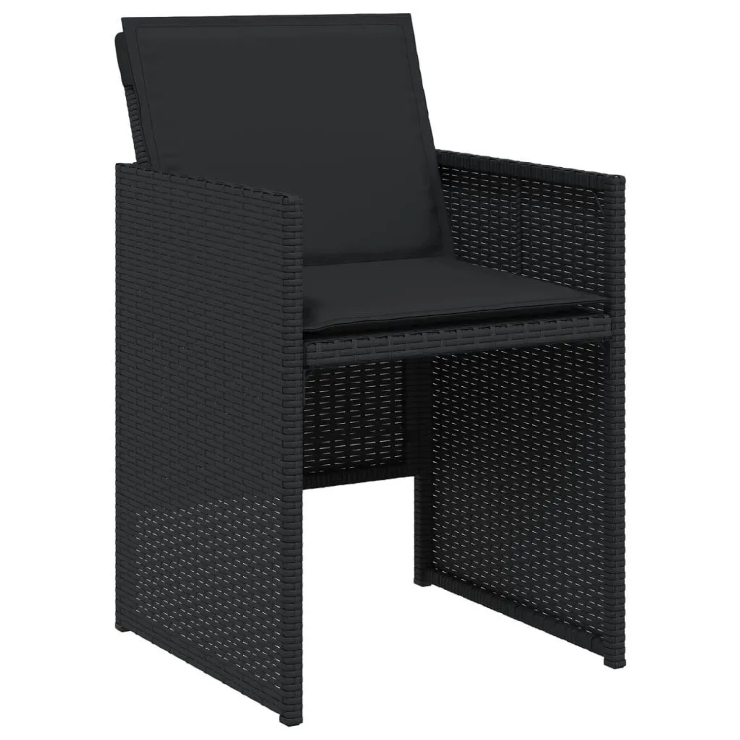 vidaXL Gartenstühle mit Kissen 4 Stk Schwarz Poly Rattan 364933 günstig online kaufen