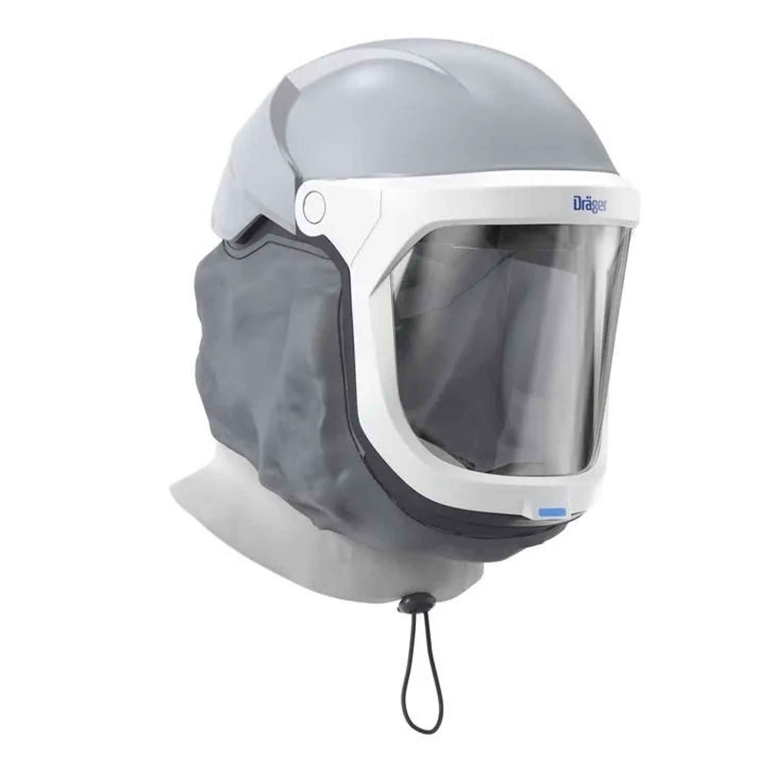 Dräger Helm Sicherheitshelm Kopf und Atemschutz mit Pc-visier Halsabschluss L2 Z Gebläsefiltergerät X-plore 8000 Grau