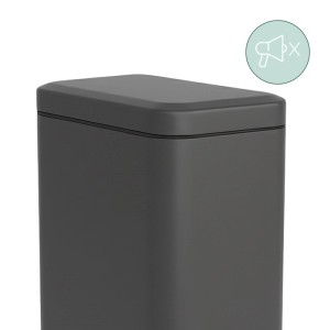 Relaxdays Tretmülleimer Metall Dunkelgrau Softclose 29,5 cm x 26 cm x 14 cm 1 kg