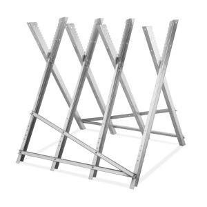 Relaxdays Sägebock Stahl Silber Klappbar Belastbar bis 150 kg 82 cm x 83 cm x 80 cm 7,9 kg