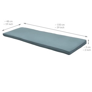 Beautissu Loft BK Gartenbankauflage 150x48x5cm taubenblau. Weiches Sitzkissen für hohen Komfort auf Bänken.