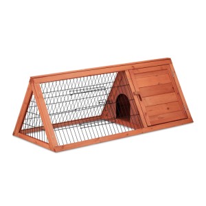 Relaxdays Hasenstall Tannenholz Stahl Kunststoff Natur Schwarz Mit 2 Türen 41 cm x 110 cm x 49 cm 5,3 kg