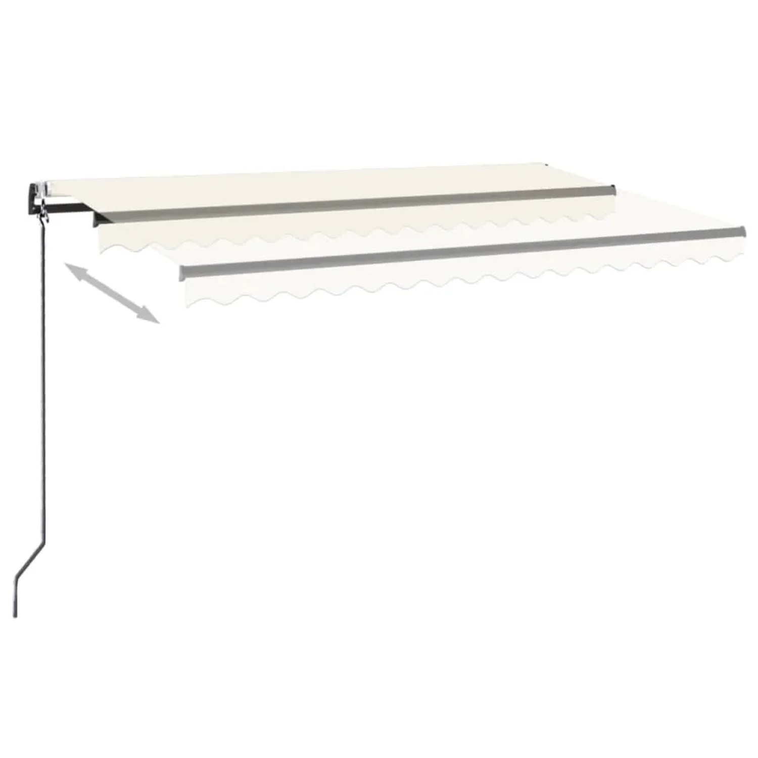 Automatisch einziehbare, creme-farbene furnicato Markise, 400x350 cm, für optimalen Sonnenschutz.