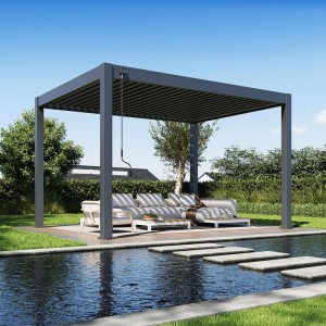Weide Deluxe Plus Pergola Voll Aluminium Freistehend 3 x 4 M Lamellendach Anthrazit Pavillon