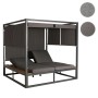 Dunkelgraue MCW Lounge-Gartenliege M63 mit verstellbaren Seitenwänden und Liegefunktion.
