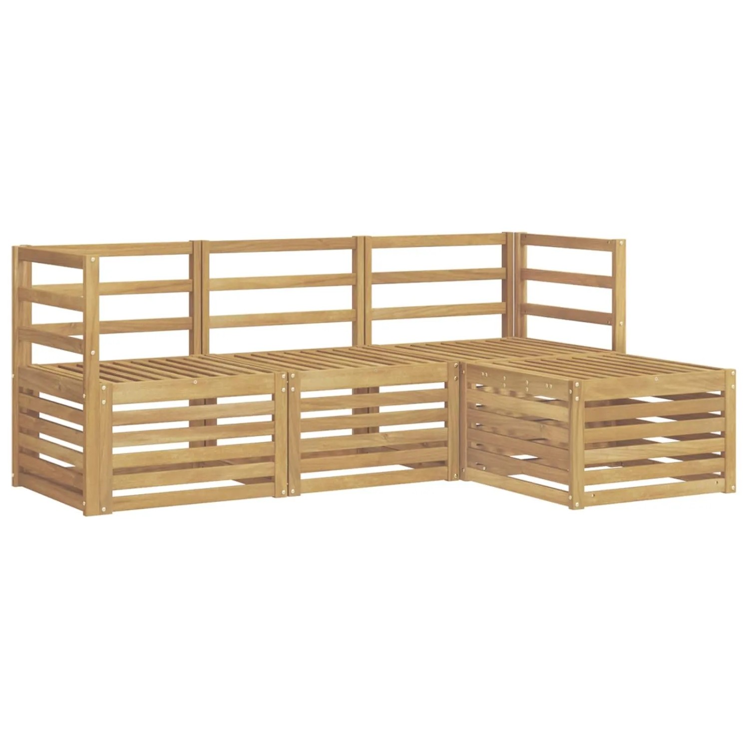 vidaXL Outdoor-Sofagarnitur 4 Stk Weiß Massivholz Akazie 3391614