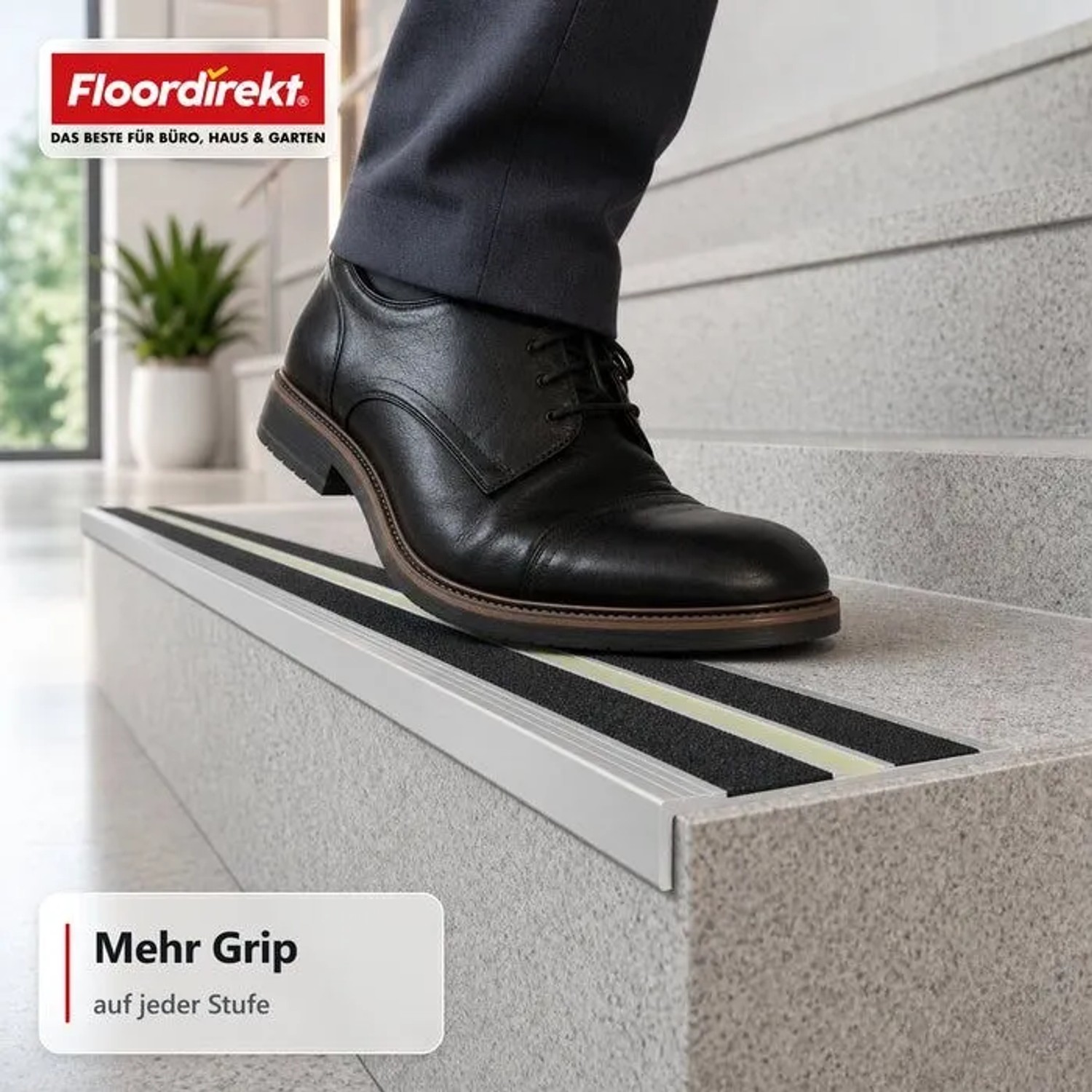 Floordirekt Treppenkantenprofil Aura Aluminium Anti-Rutsch-Profil Fluoreszierend 134 cm_4