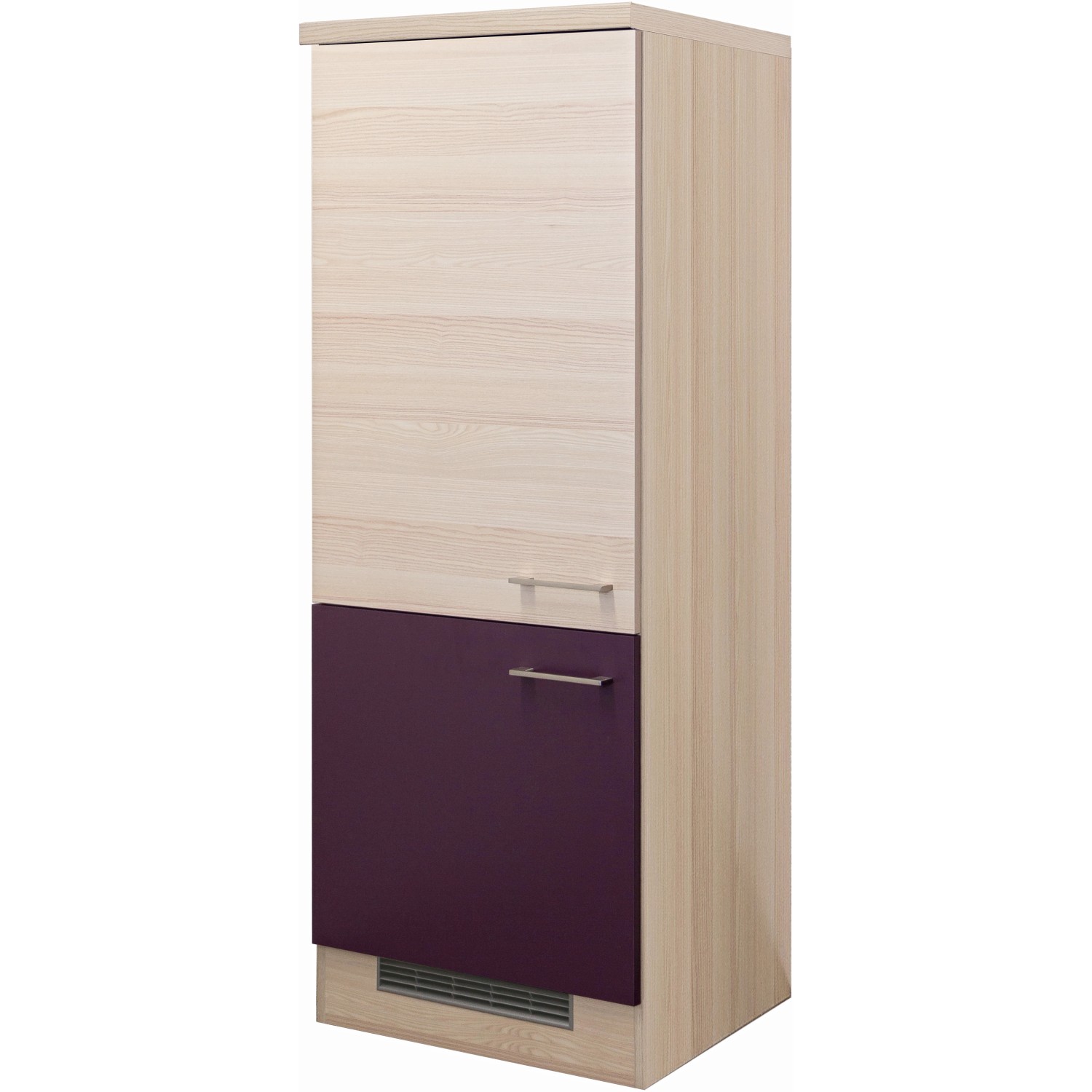 Flex-Well Exclusiv Demi-Geräteumbauschrank Focus 60 cm Akazie-Aubergine-Akazie