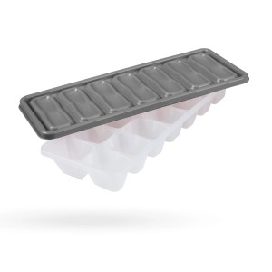 Bestgoodies Eiswürfelform, grau, 8er Set mit Deckel für 14 Eiswürfel.