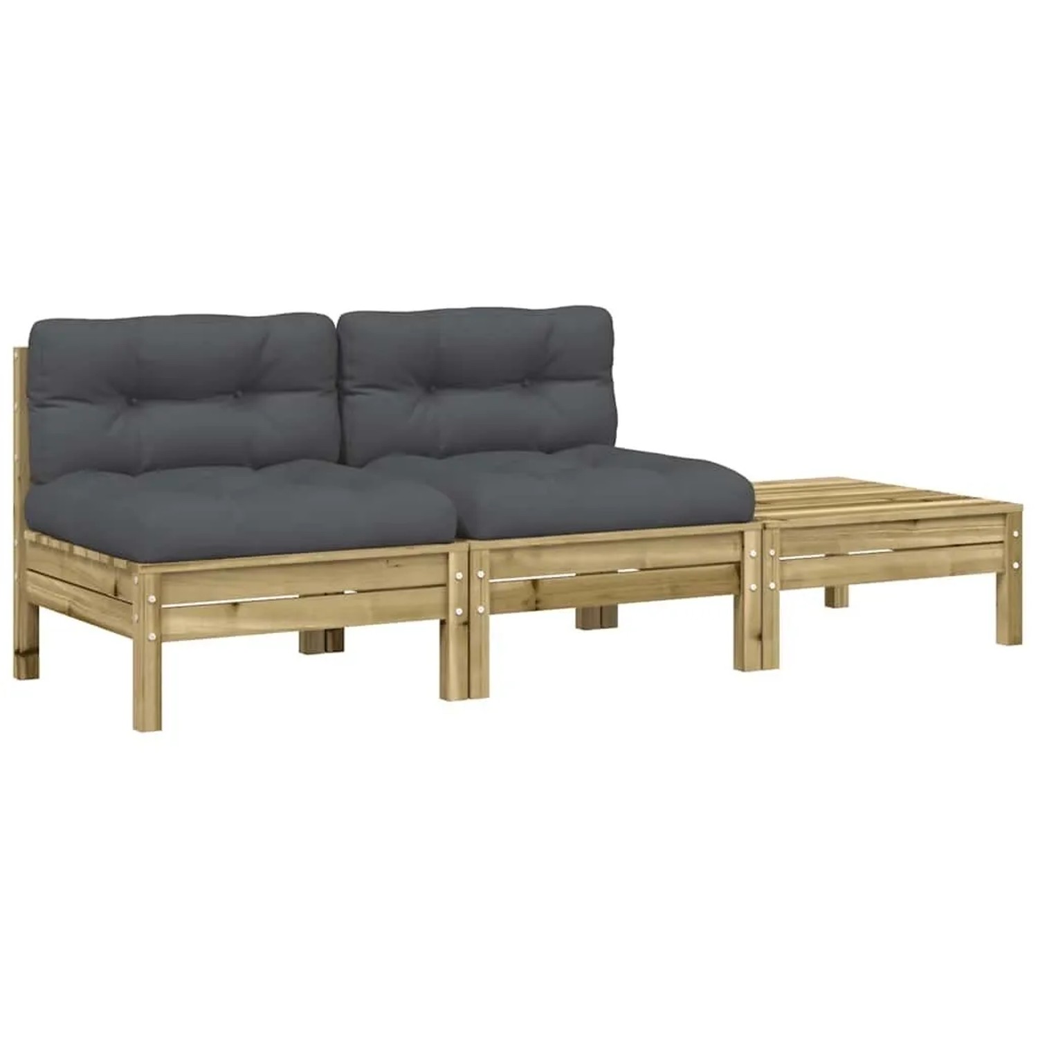 vidaXL Gartensofa mit Kissen und Hocker 2-Sitzer 838184 günstig online kaufen