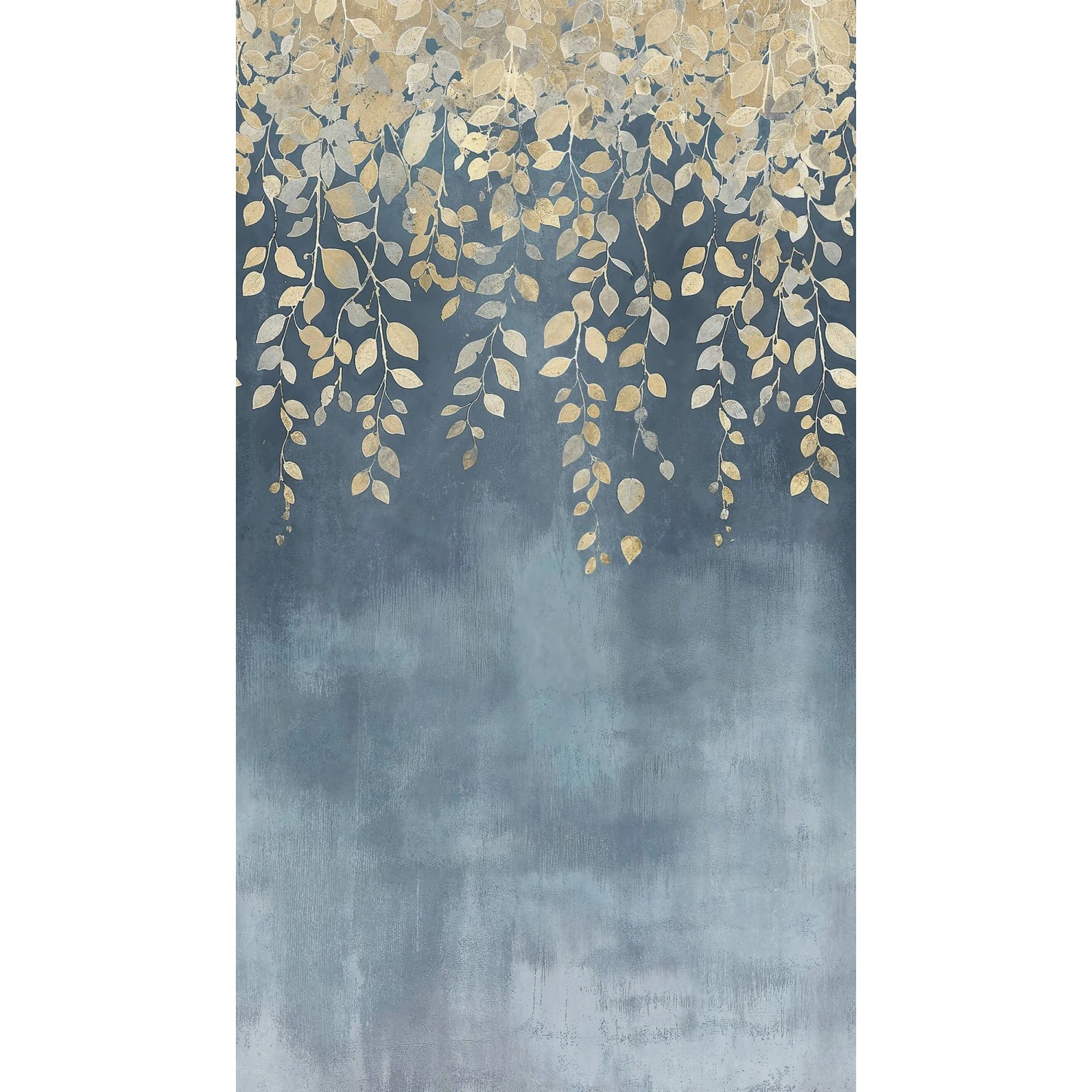 PROFHOME 791442-GU Fototapete Floral Tauben-Blau Sand-Beige 1,59 m x 2,8 m