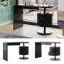 Vicco Schminktisch Lara, Schwarz Hochglanz, 120 cm breit, mit 2 Schubladen.