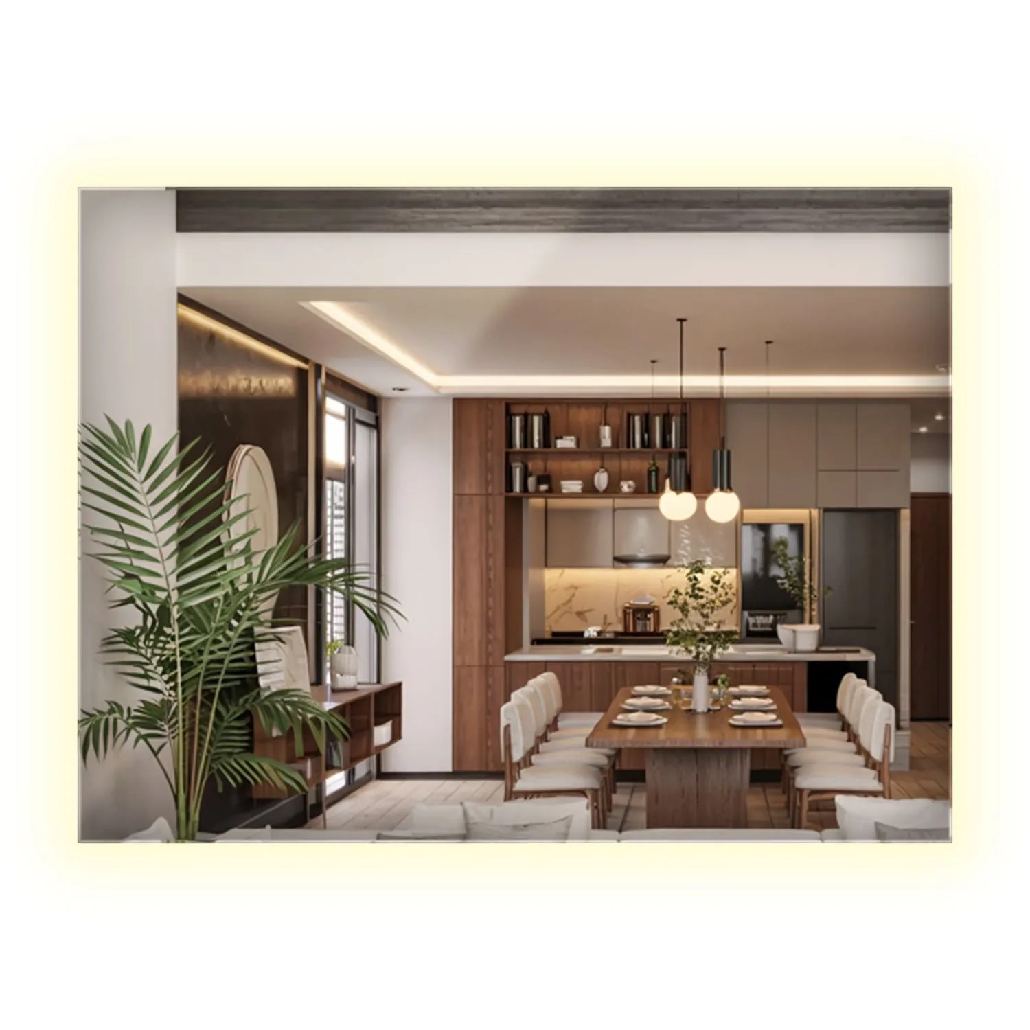 Wallfluent Beleuchteter Spiegel 80x60 cm Rechteckige Form Mit Kaltweiß 6500K Für Bad Wohnzimmer Und Flur